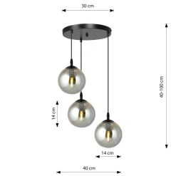Emibig Pendellampa Cosmo Stål Svart | Passande för 3x E14 - Max 10W