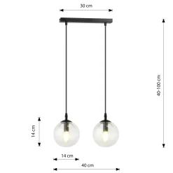Emibig Pendellampa Cosmo Stål Svart | Passande för 2x E14 - Max 10W