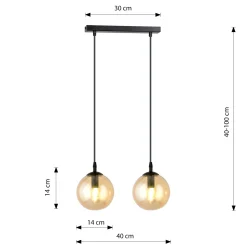 Emibig Pendellampa Cosmo Stål Svart | Passande för 2x E14 - Max 10W