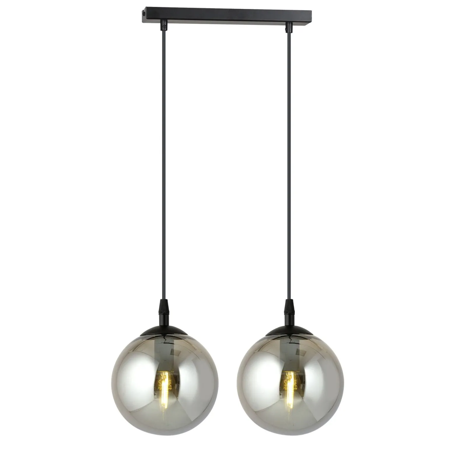 Emibig Pendellampa Cosmo Stål Svart | Passande för 2x E14 - Max 10W