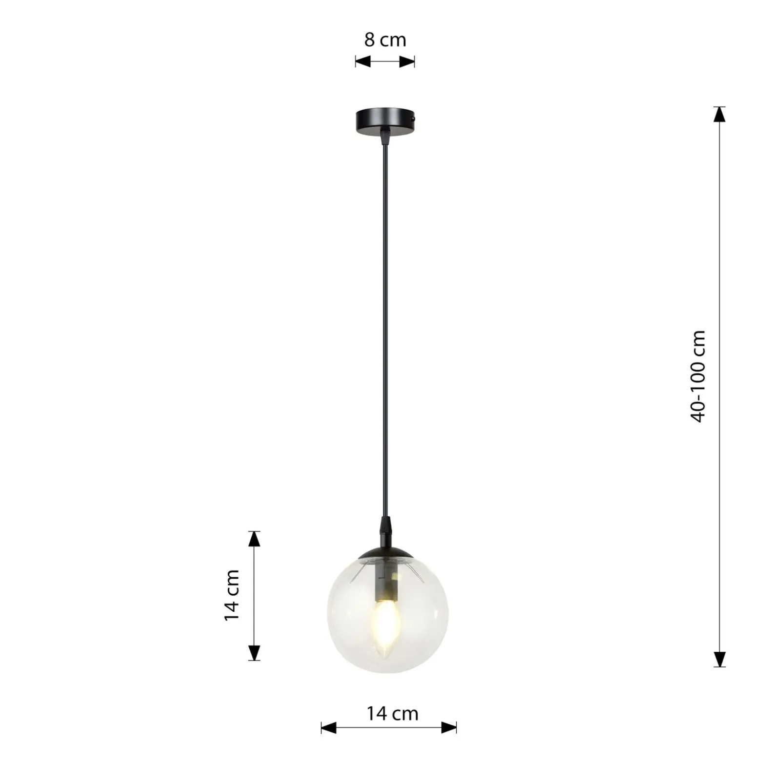 Emibig Pendellampa Cosmo Stål Svart | Passande för 1x E14 - Max 10W