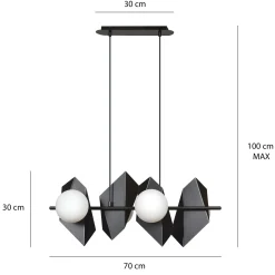 Emibig Pendellampa Drifton Stål Svart | Passande för 4x E14 - Max 10W
