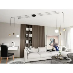 Emibig Pendellampa Fuji Stål Guld | Passande för 2x E14 - Max 10W, 2x GU10 - Max 10W, 2x GX53 - Max 10W