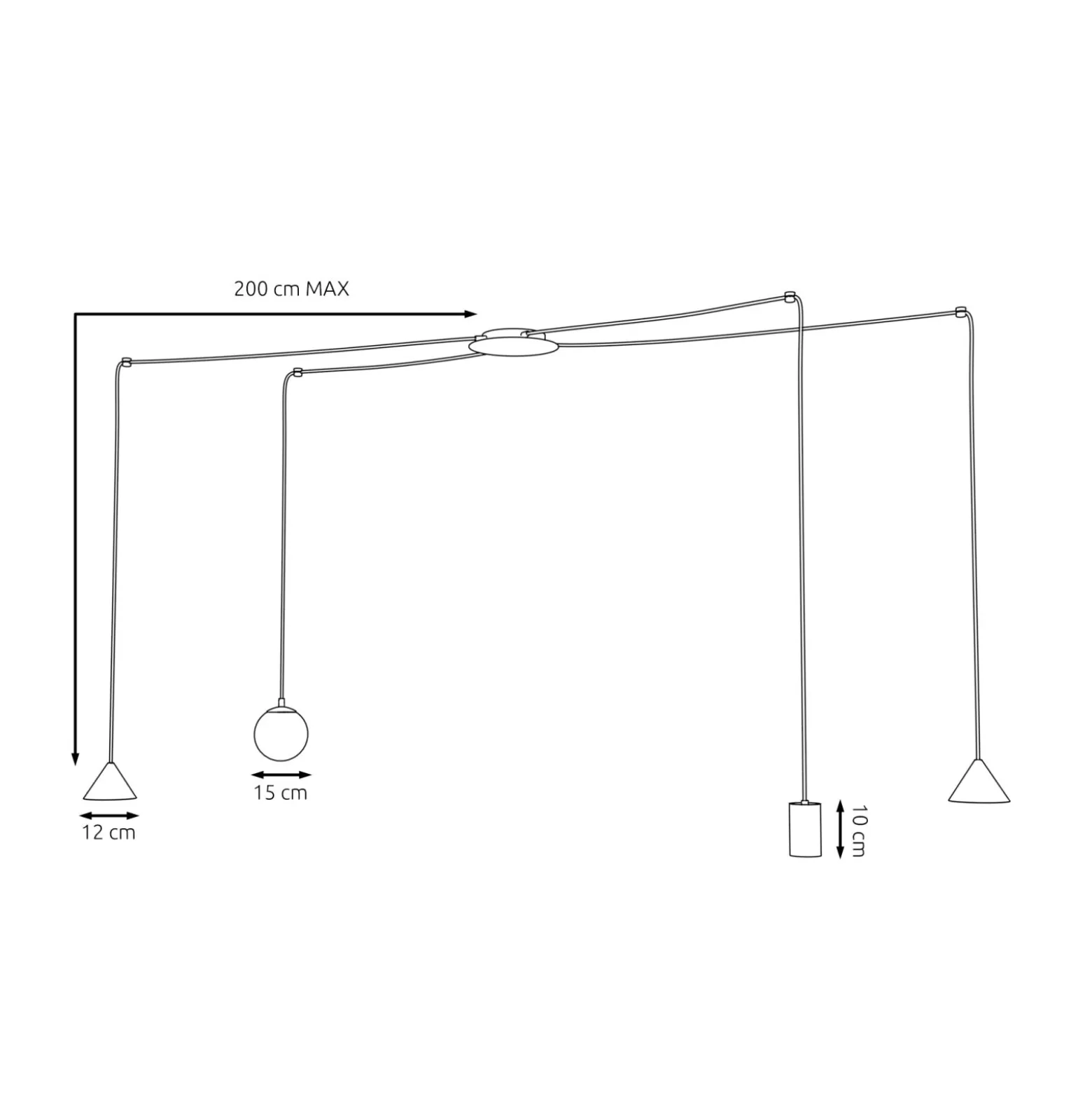 Emibig Pendellampa Fuji Stål Guld | Passande för 1x E14 - Max 10W, 1x GU10 - Max 10W, 2x GX53 - Max 10W