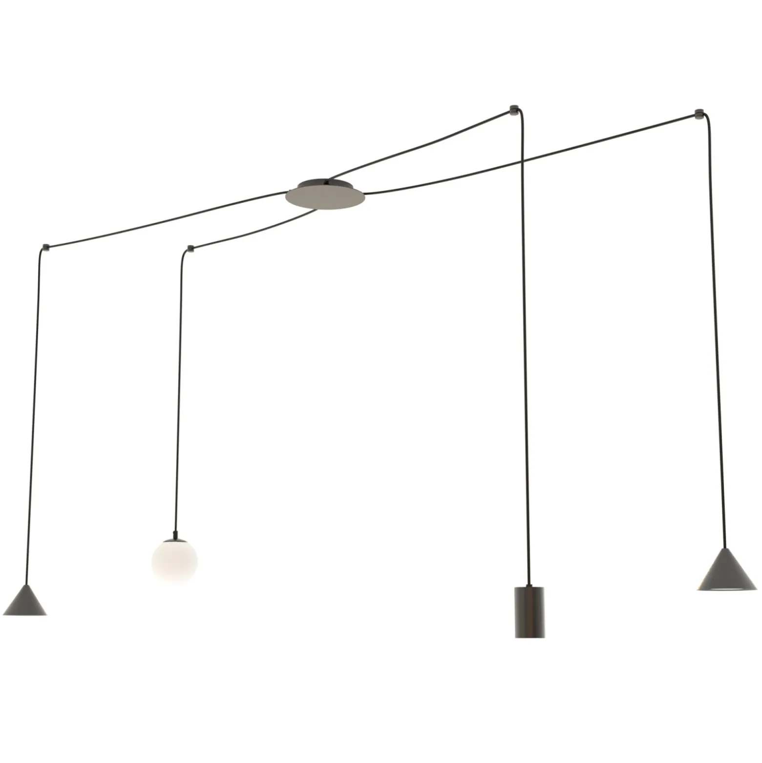 Emibig Pendellampa Fuji Stål Svart | Passande för 1x E14 - Max 10W, 1x GU10 - Max 10W, 2x GX53 - Max 10W
