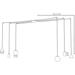 Emibig Pendellampa Fuji Stål Svart | Passande för 2x E14 - Max 10W, 2x GU10 - Max 10W, 2x GX53 - Max 10W