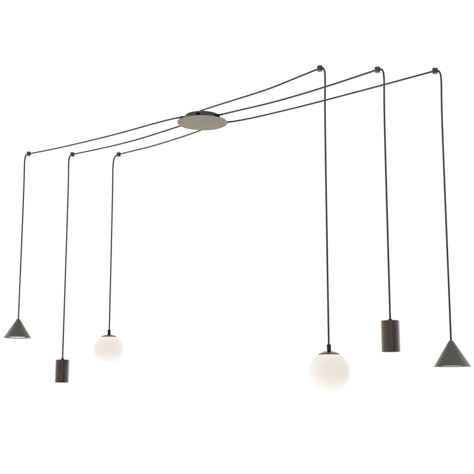 Emibig Pendellampa Fuji Stål Svart | Passande för 2x E14 - Max 10W, 2x GU10 - Max 10W, 2x GX53 - Max 10W