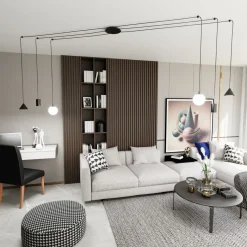 Emibig Pendellampa Fuji Stål Svart | Passande för 2x E14 - Max 10W, 2x GU10 - Max 10W, 2x GX53 - Max 10W