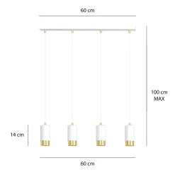 Emibig Pendellampa Fumiko Stål Vit | Passande för 4x GU10 - Max 10W