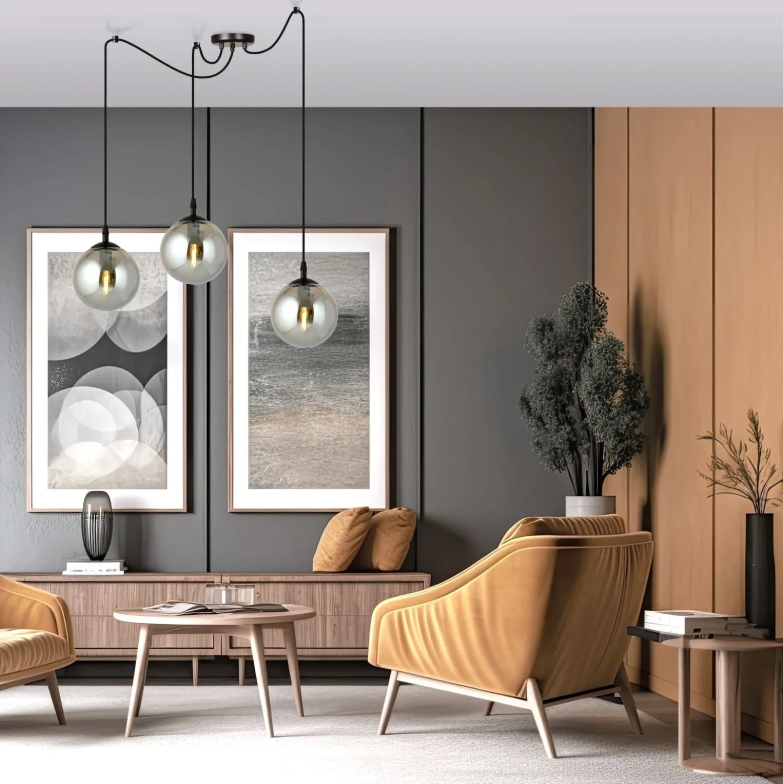 Emibig Pendellampa Gigi Stål Svart | Passande för 3x E14 - Max 10W