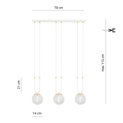 Emibig Pendellampa Glam Stål Vit | Passande för 3x E14 - Max 10W