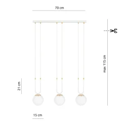 Emibig Pendellampa Glam Stål Vit | Passande för 3x E14 - Max 10W