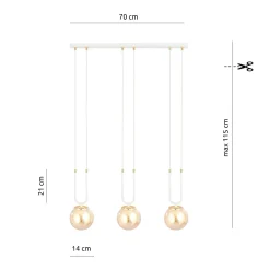 Emibig Pendellampa Glam Stål Vit | Passande för 3x E14 - Max 10W