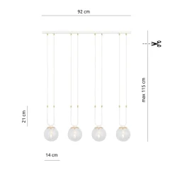 Emibig Pendellampa Glam Stål Vit | Passande för 4x E14 - Max 10W