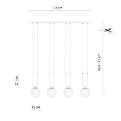 Emibig Pendellampa Glam Stål Vit | Passande för 4x E14 - Max 10W