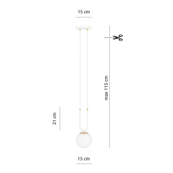Emibig Pendellampa Glam Stål Vit | Passande för 1x E14 - Max 10W