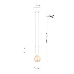 Emibig Pendellampa Glam Stål Vit | Passande för 1x E14 - Max 10W