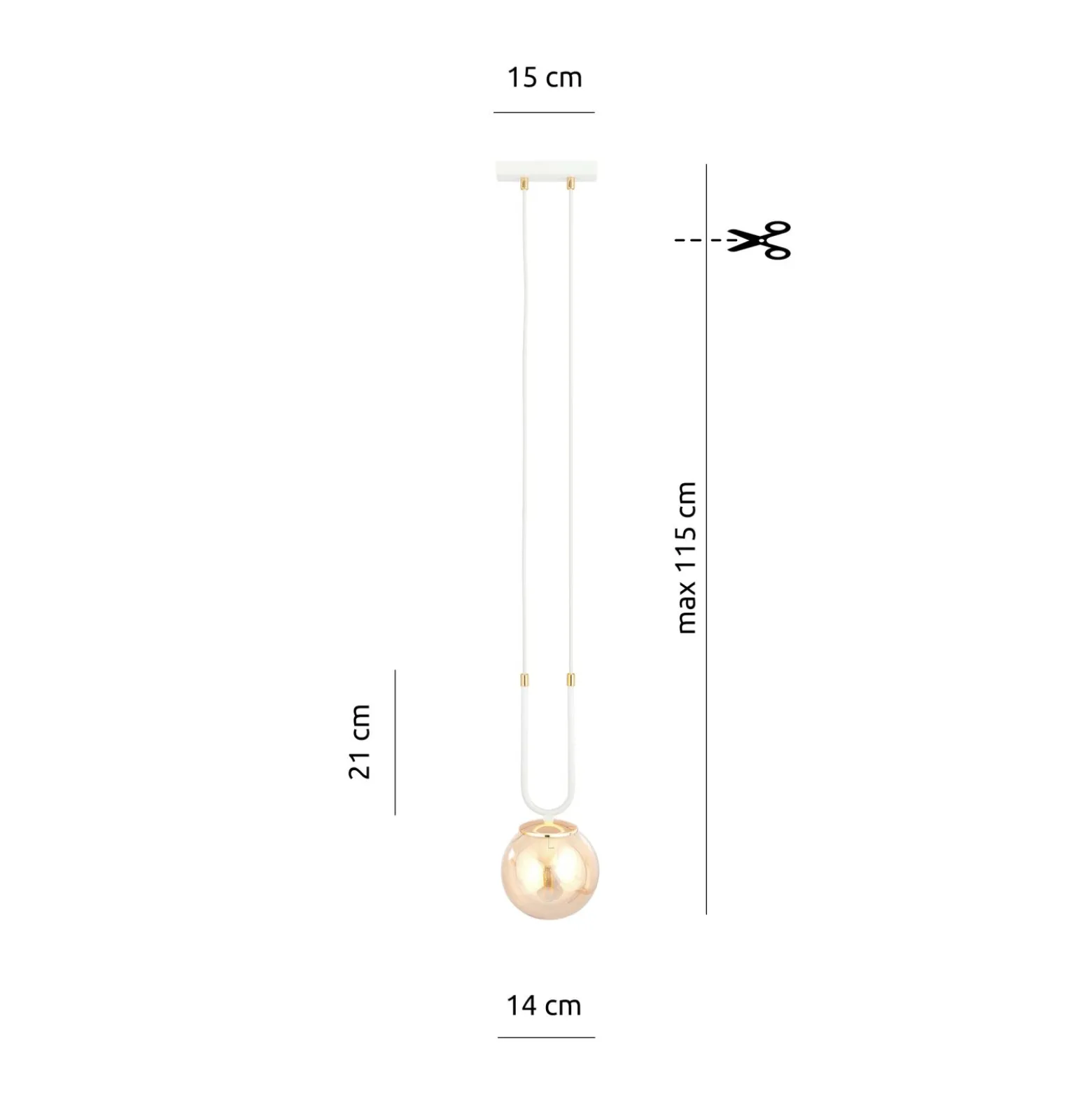 Emibig Pendellampa Glam Stål Vit | Passande för 1x E14 - Max 10W