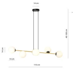 Emibig Pendellampa Gravity Stål Svart | Passande för 6x E14 - Max 10W