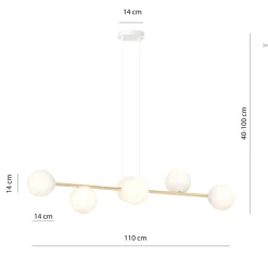 Emibig Pendellampa Gravity Stål Vit | Passande för 6x E14 - Max 10W