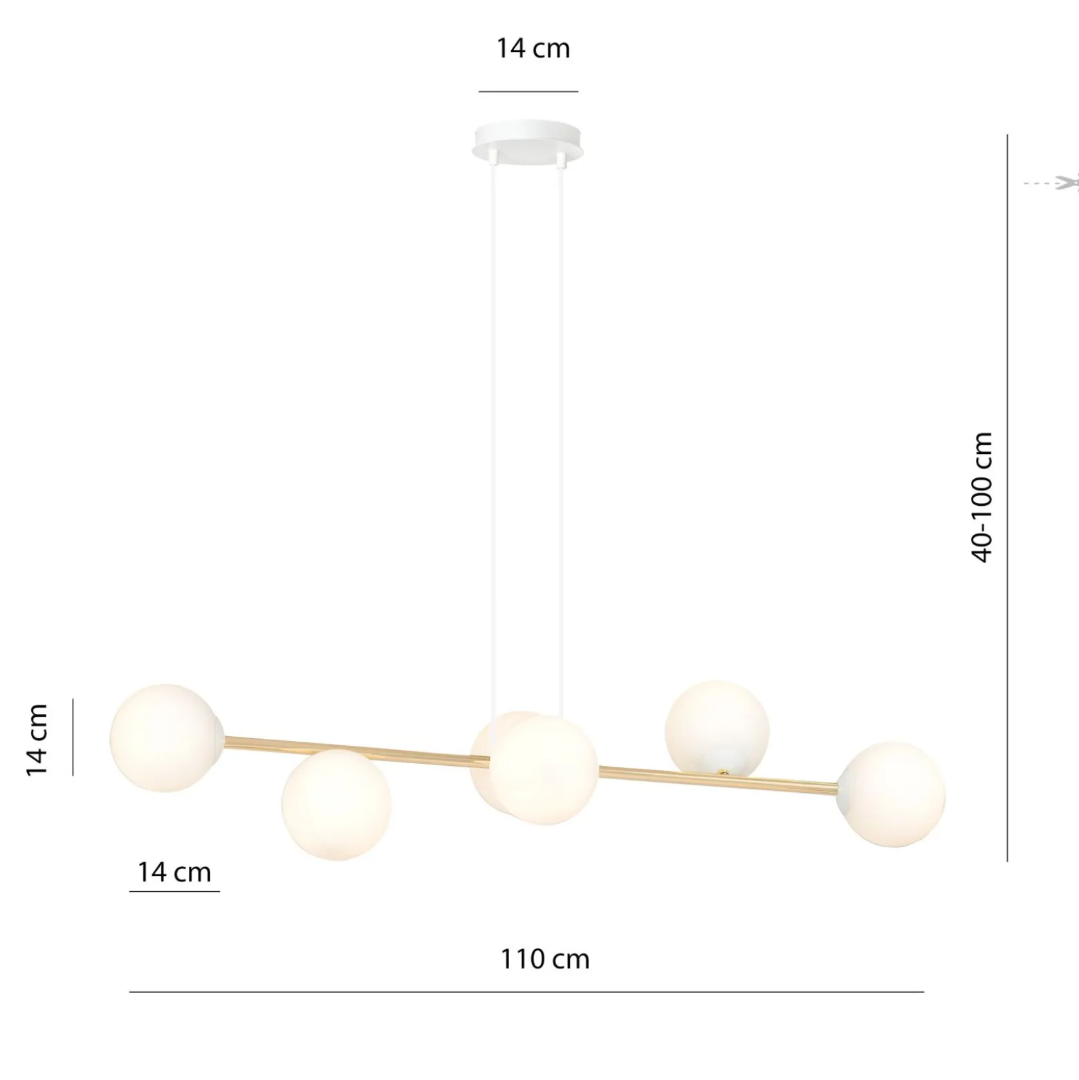 Emibig Pendellampa Gravity Stål Vit | Passande för 6x E14 - Max 10W