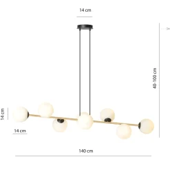 Emibig Pendellampa Gravity Stål Svart | Passande för 8x E14 - Max 10W