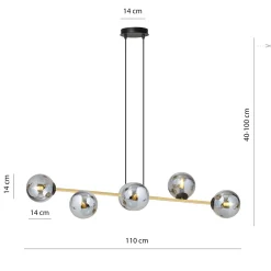 Emibig Pendellampa Gravity Stål Svart | Passande för 6x E14 - Max 10W