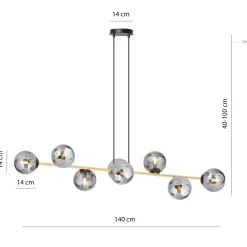 Emibig Pendellampa Gravity Stål Svart | Passande för 8x E14 - Max 10W