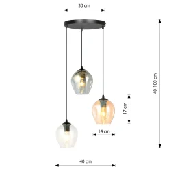 Emibig Pendellampa Istar Stål Svart | Passande för 3x E27 - Max 10W