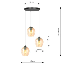 Emibig Pendellampa Istar Stål Svart | Passande för 3x E27 - Max 10W