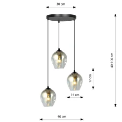 Emibig Pendellampa Istar Stål Svart | Passande för 3x E27 - Max 10W