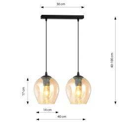 Emibig Pendellampa Istar Stål Svart | Passande för 2x E27 - Max 10W