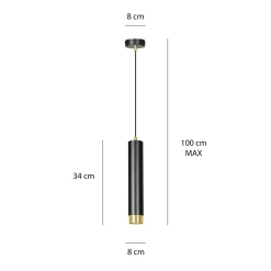 Emibig Pendellampa Kibo Stål Svart | Passande för 1x GU10 - Max 10W