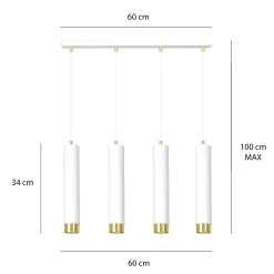 Emibig Pendellampa Kibo Stål Vit | Passande för 4x GU10 - Max 10W