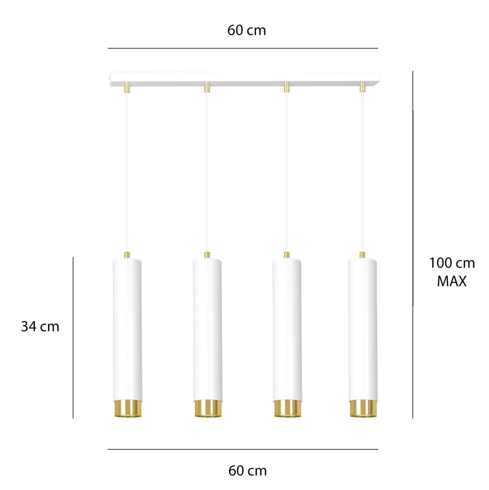 Emibig Pendellampa Kibo Stål Vit | Passande för 4x GU10 - Max 10W