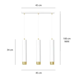 Emibig Pendellampa Kibo Stål Vit | Passande för 3x GU10 - Max 10W