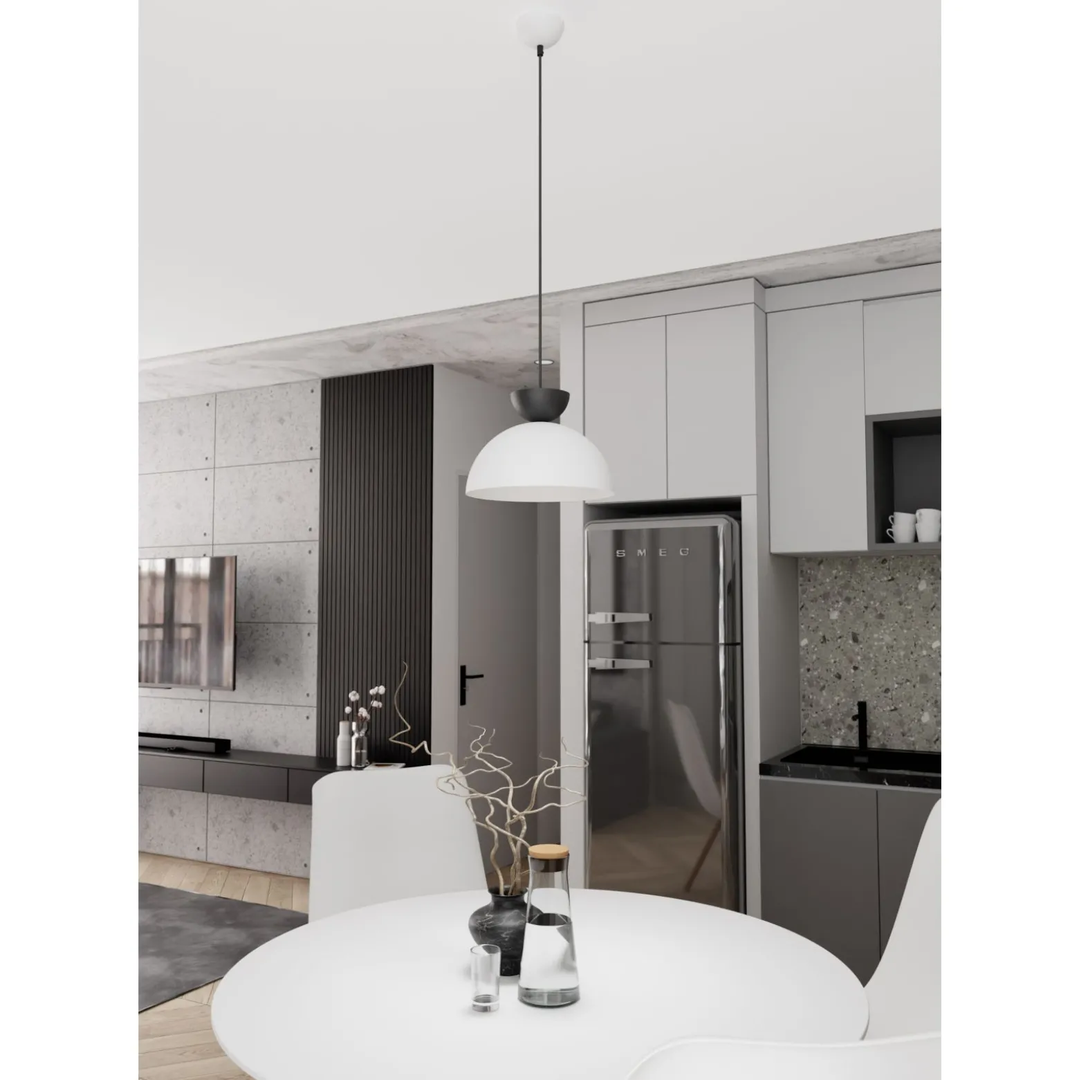 Emibig Pendellampa Lunaro Stål Vit | Passande för 1x GX53 - Max 12W