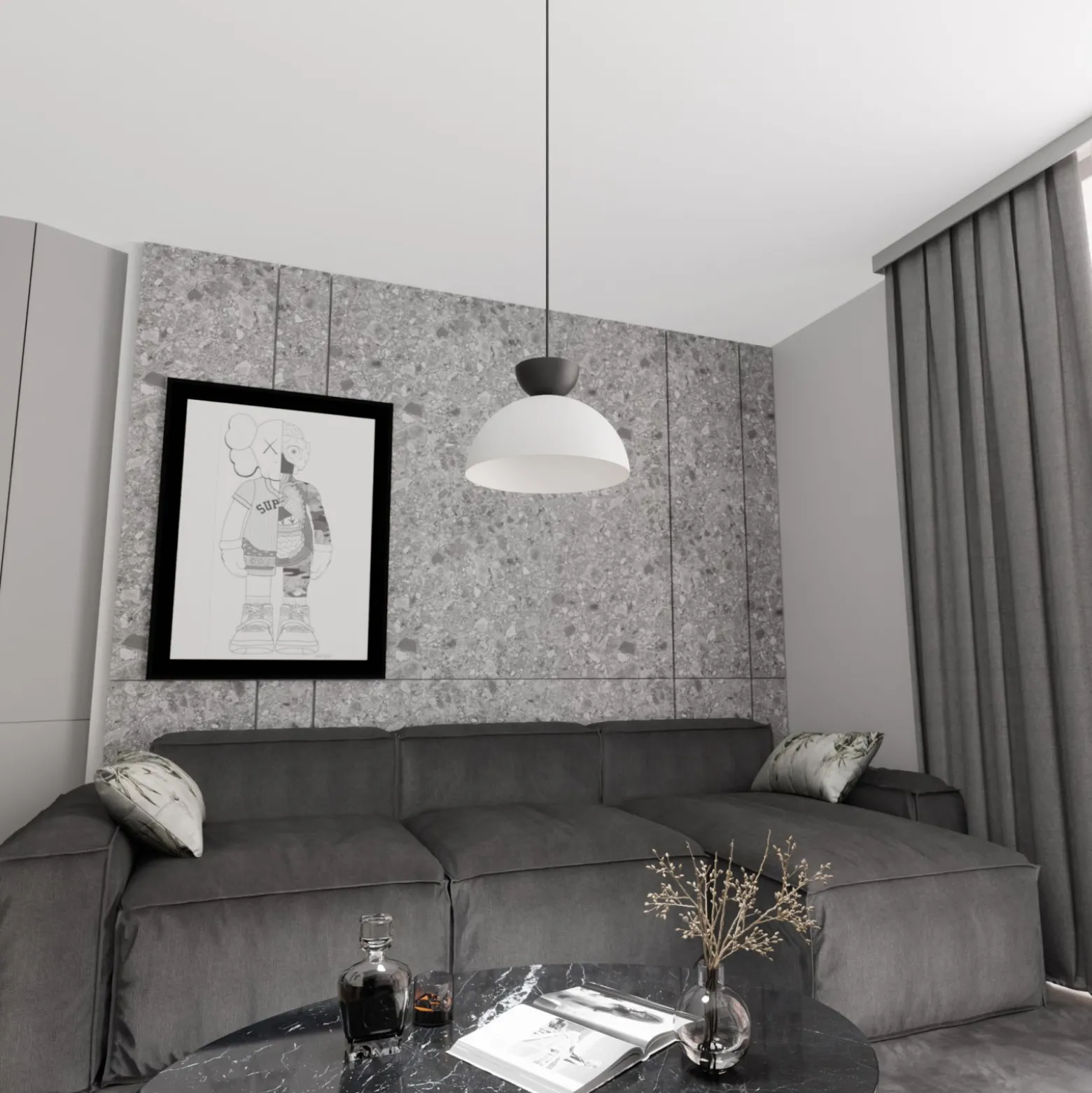 Emibig Pendellampa Lunaro Stål Vit | Passande för 1x GX53 - Max 12W