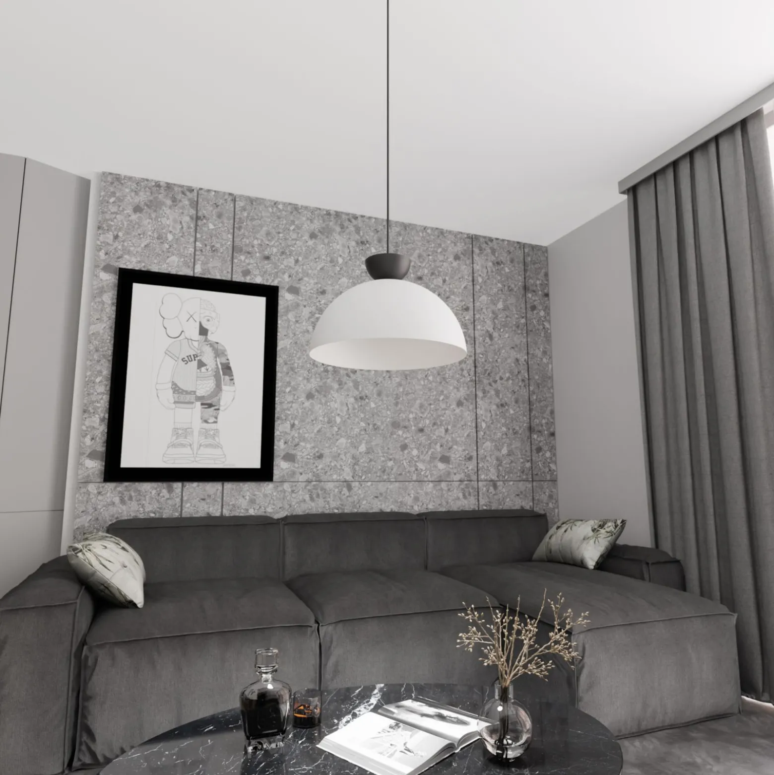 Emibig Pendellampa Lunaro Stål Vit | Passande för 1x GX53 - Max 12W