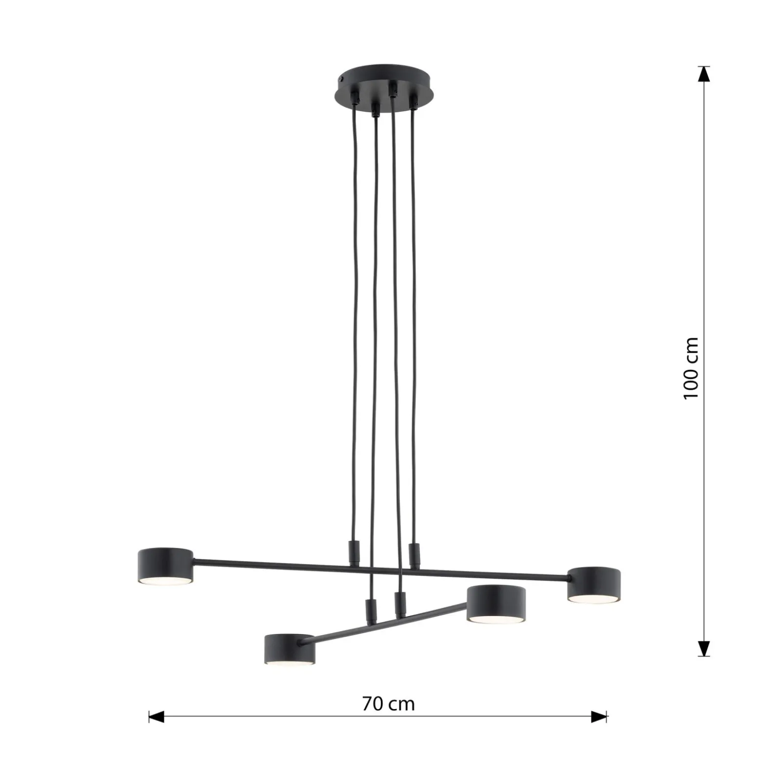 Emibig Pendellampa Modus Stål Svart | Passande för 4x GX53 - Max 12W