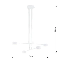 Emibig Pendellampa Modus Stål Vit | Passande för 5x GX53 - Max 12W