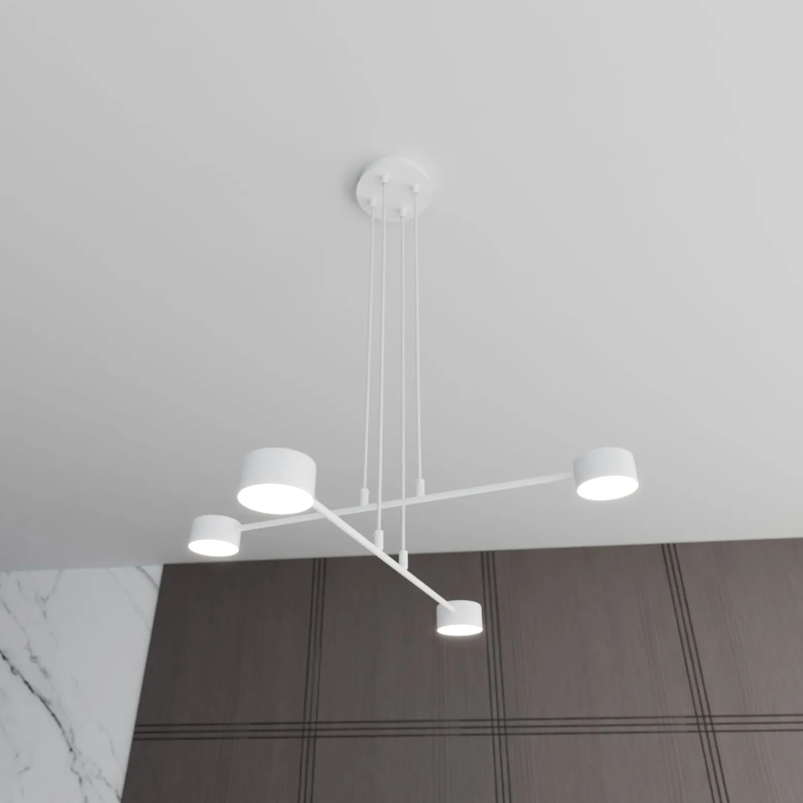 Emibig Pendellampa Modus Stål Vit | Passande för 5x GX53 - Max 12W