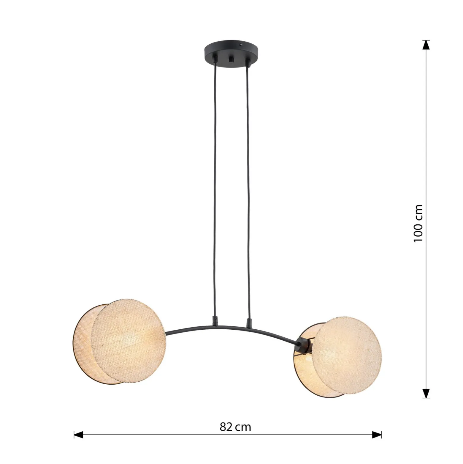 Emibig Pendellampa Motif Stål Svart | Passande för 2x E27 - Max 15W