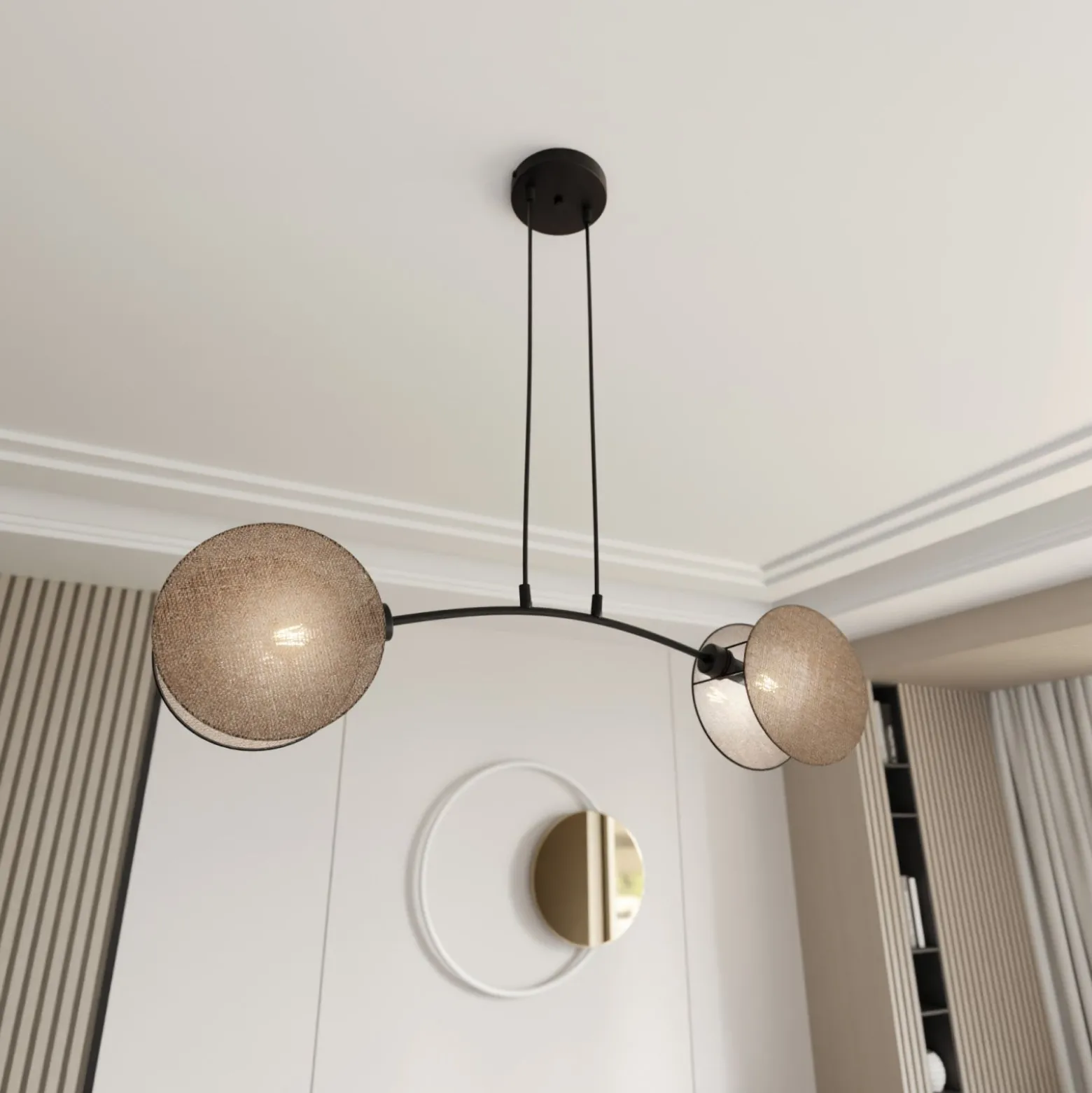 Emibig Pendellampa Motif Stål Svart | Passande för 2x E27 - Max 15W