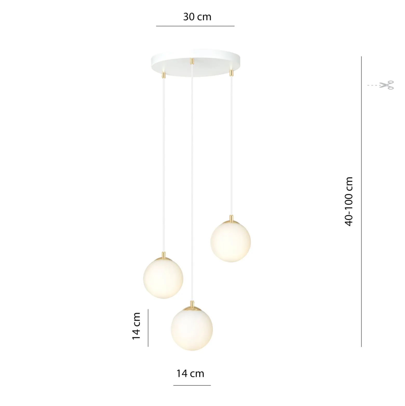 Emibig Pendellampa Royal Stål Vit | Passande för 3x E14 - Max 10W