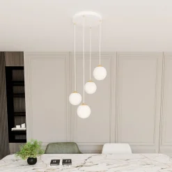 Emibig Pendellampa Royal Stål Vit | Passande för 4x E14 - Max 10W