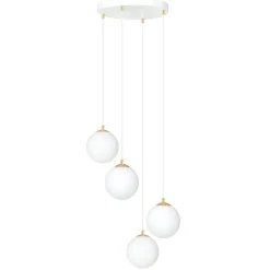 Emibig Pendellampa Royal Stål Vit | Passande för 4x E14 - Max 10W
