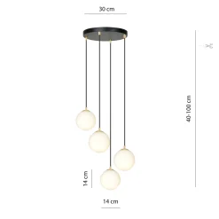 Emibig Pendellampa Royal Stål Svart | Passande för 4x E14 - Max 10W