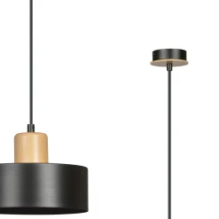 Emibig Pendellampa Torin Stål Svart | Passande för 1x E27 - Max 15W