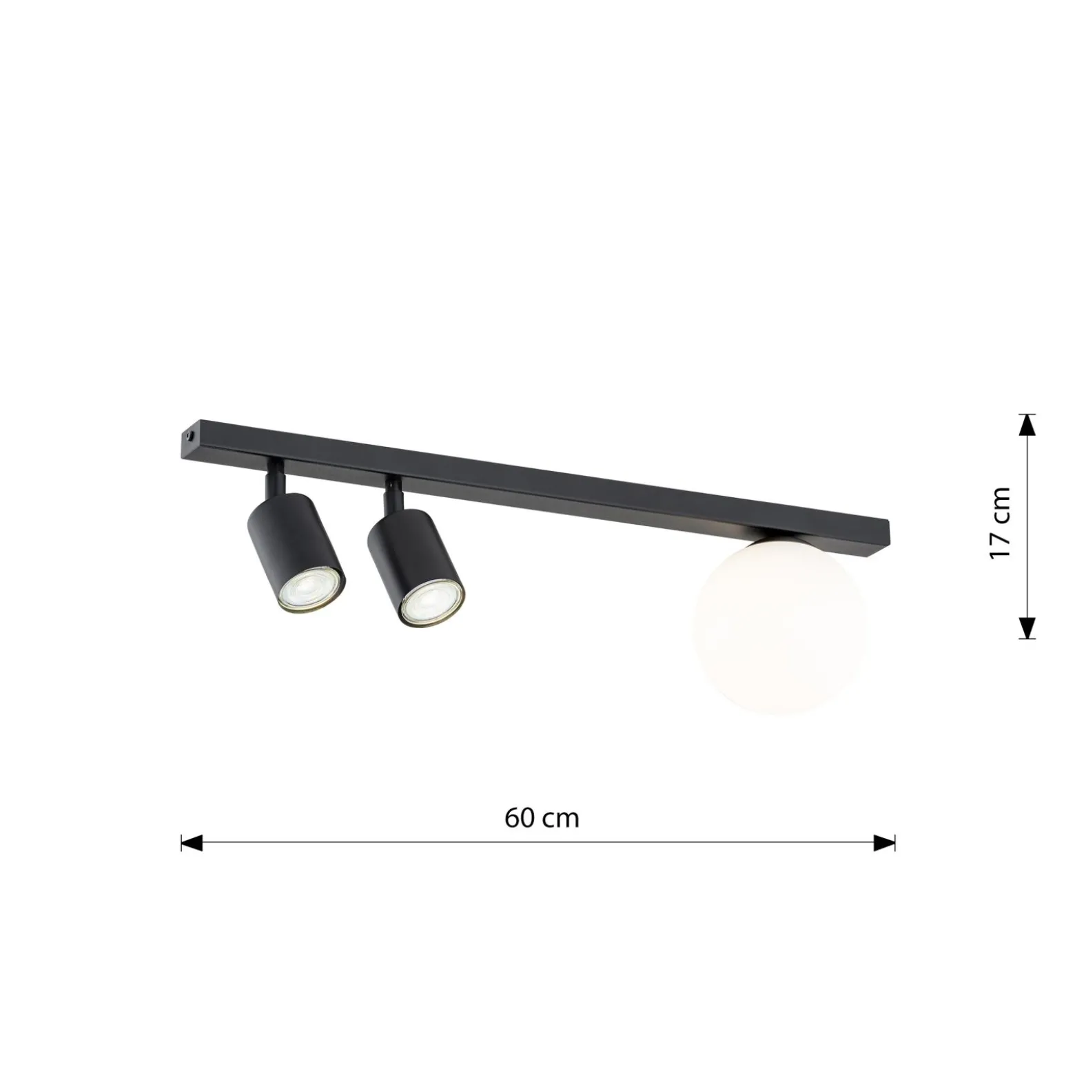 Emibig Taklampa Baster Stål Svart | Passande för 2x GU10 - Max 8W, 1x E14 - Max 10W